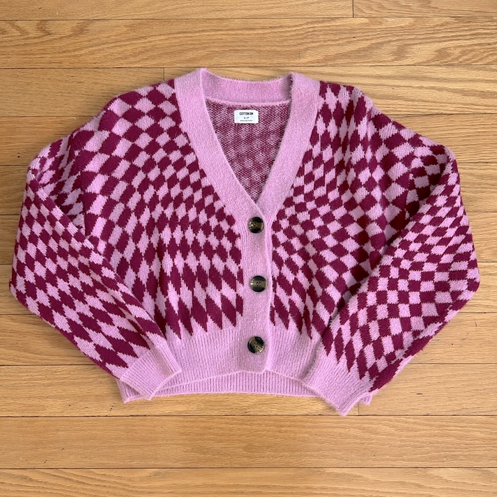 COTTON:ON Checkered Cardigan